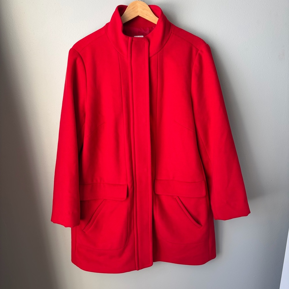 J. JILL‎ Coat Outdoor Jacket Red Zip Snap Up Women’s Size Medium Super Soft